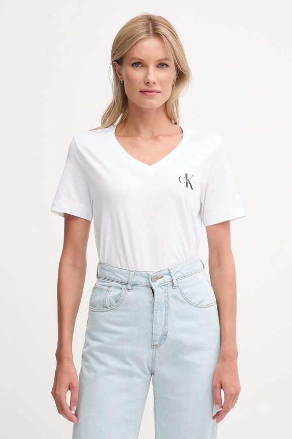 Calvin Klein Jeans tričko dámske bavlnené 2-pak LV047C906G oranžová SS26