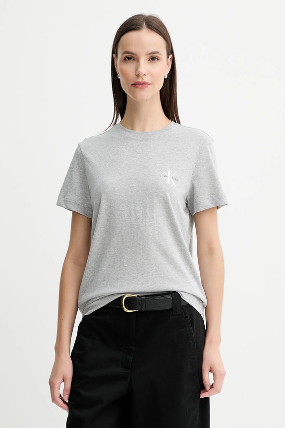 Calvin Klein Jeans tricou de damă din bumbac pachet de 2 gri LV047C905G