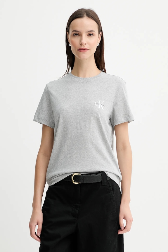 Calvin Klein Jeans tricou de damă din bumbac pachet de 2 gri LV047C905G