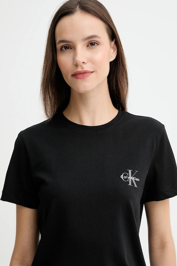 Calvin Klein Jeans tricou de damă din bumbac pachet de 2 negru LV047C905G