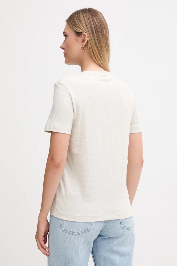 Calvin Klein Jeans basic tričko dámske bavlnené LV047B224G béžová SS26