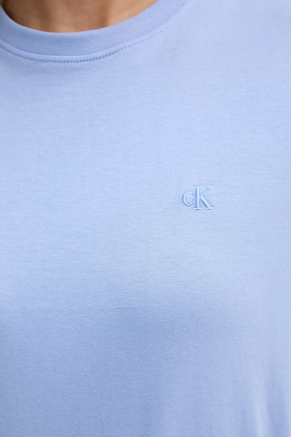 Calvin Klein Jeans tricou basic de damă din bumbac LV047B224G albastru