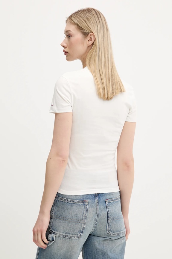 Odzież Tommy Jeans t-shirt bawełniany DW0DW21340 beżowy