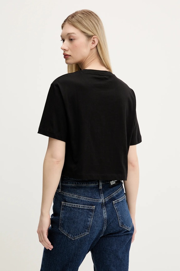 Oblečení Bavlněné tričko Karl Lagerfeld Jeans A3W17040 černá