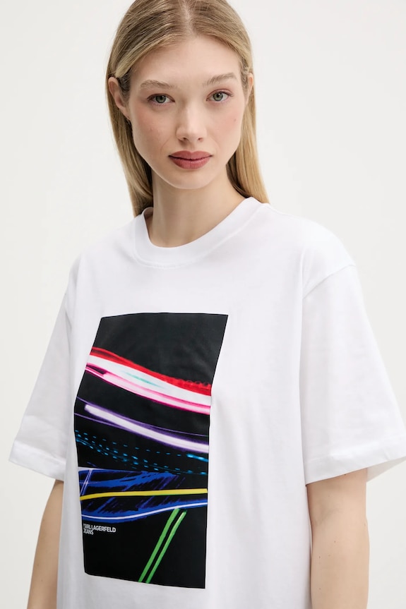 Karl Lagerfeld Jeans t-shirt in cotone bianco A3W17055