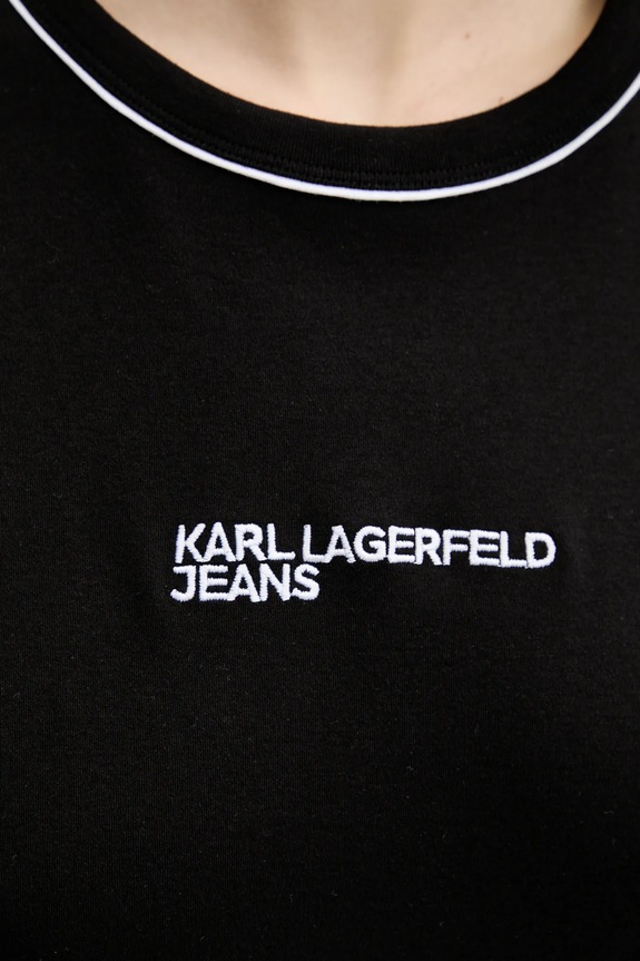 Karl Lagerfeld Jeans pamut póló A3W17098 fekete