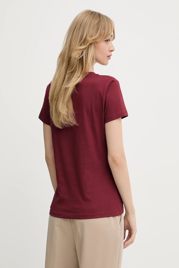 Îmbrăcăminte BOSS Orange tricou de femei de bumbac C_Esogo_3 50545288 burgundia