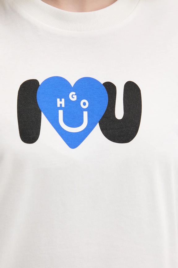 Bavlnené tričko Hugo Blue Vintage Tee_B_5 50545053 biela