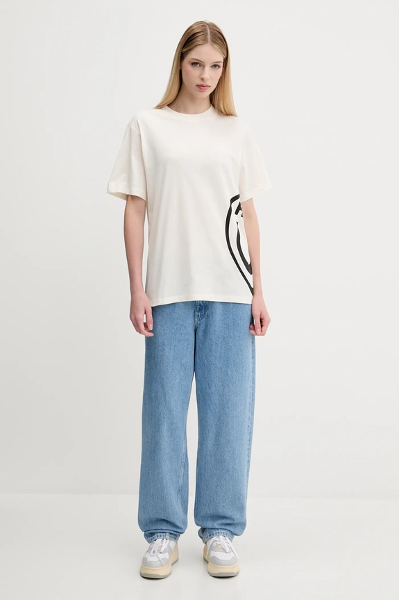 Hugo Blue t-shirt bawełniany Vintage Tee_B_5 50545053 beżowy AW25