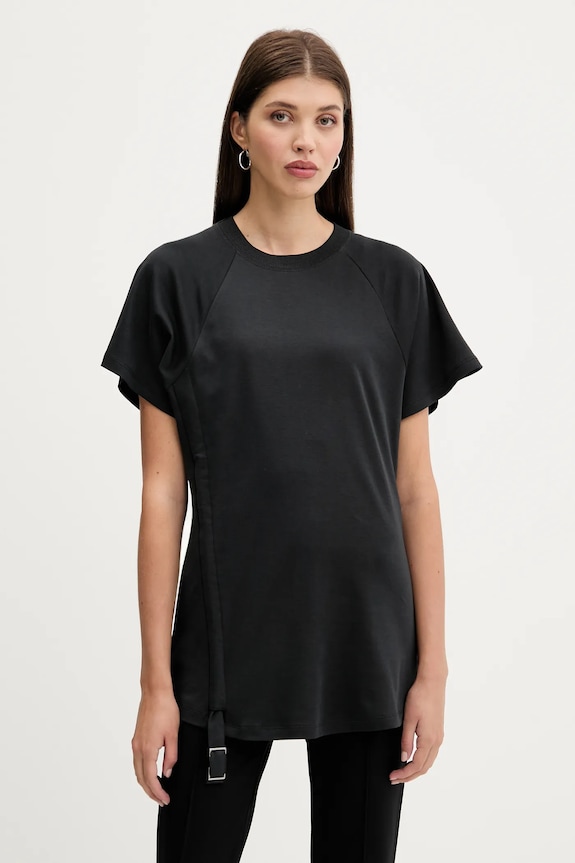 HUGO tricou din bumbac Daqua uni negru 50542762