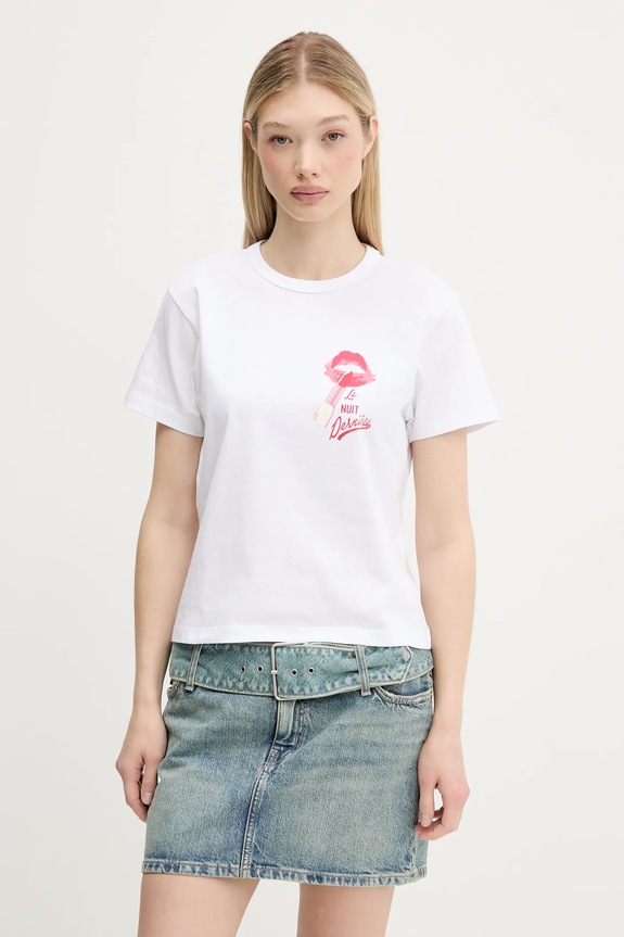HUGO tricou din bumbac Destrel_2 print alb 50544897