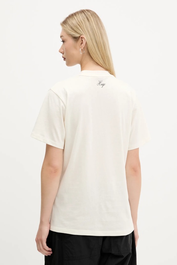 Oblečenie Bavlnené tričko HUGO Vintage Tee_16 50545551 béžová