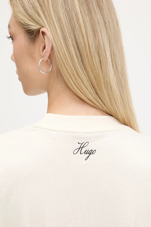 Bavlnené tričko HUGO Vintage Tee_16 50545551 béžová