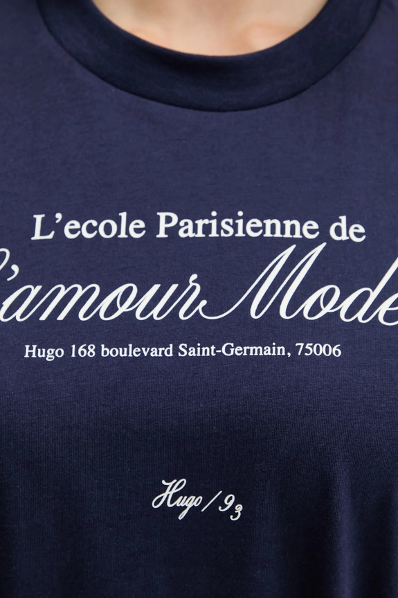 Bavlnené tričko HUGO Vintage Tee_16 50545551 tmavomodrá