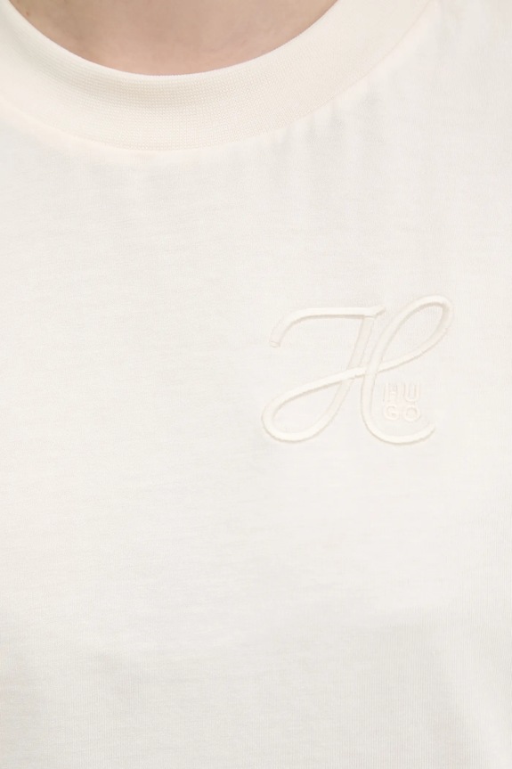Bavlnené tričko HUGO Vintage Tee_19 50550901 béžová