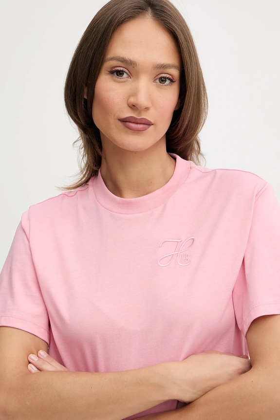 Odzież HUGO t-shirt bawełniany Vintage Tee_19 50550901 różowy
