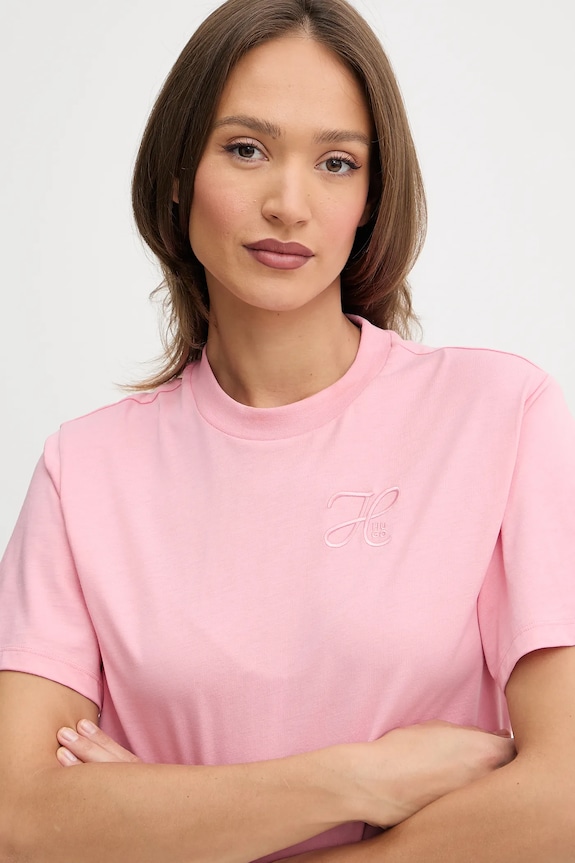 Odzież HUGO t-shirt bawełniany Vintage Tee_19 50550901 różowy