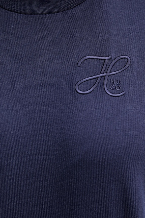 HUGO tricou din bumbac Vintage Tee_19 50550901 bleumarin