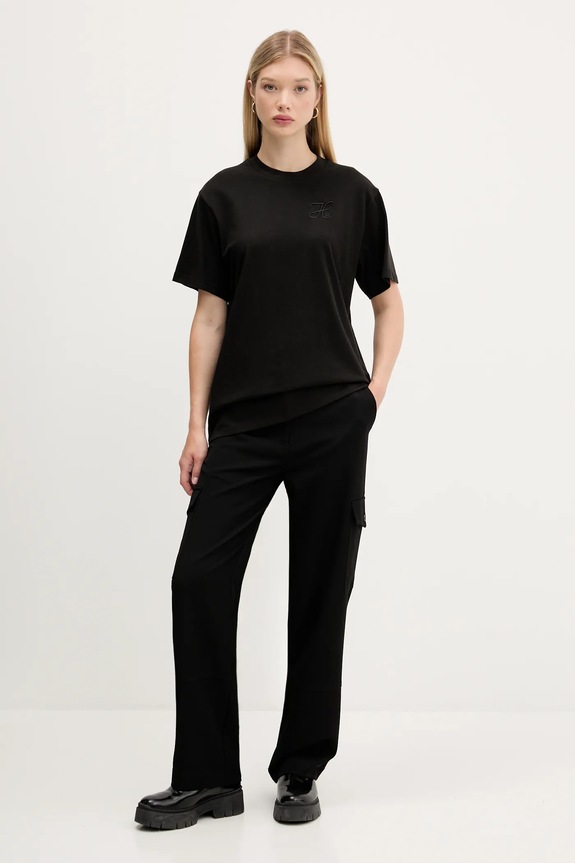 Bavlnené tričko HUGO Vintage Tee_19 50550901 čierna AW25
