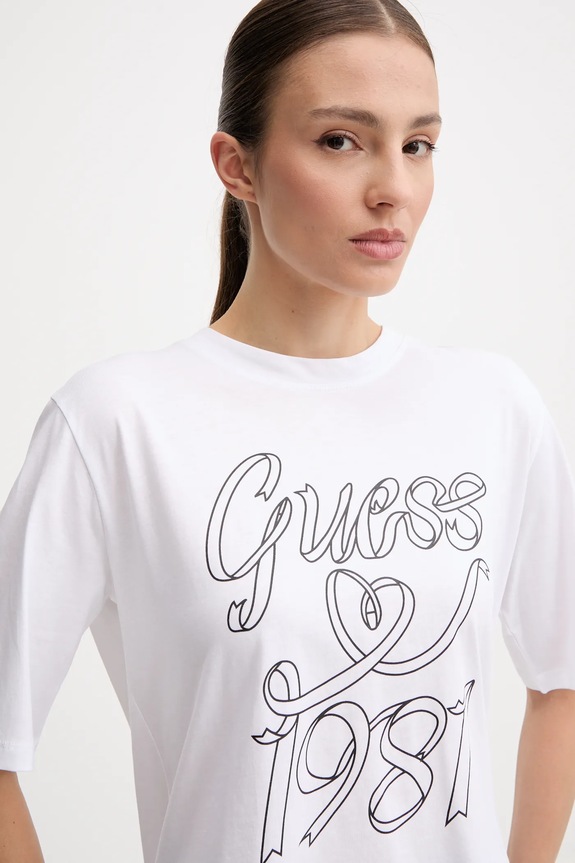 Guess t-shirt bawełniany MISTY biały V5RI11.K8HM0
