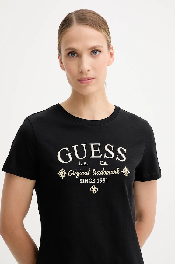 Guess t-shirt bawełniany GLORIA czarny V5YI03.I3Z14