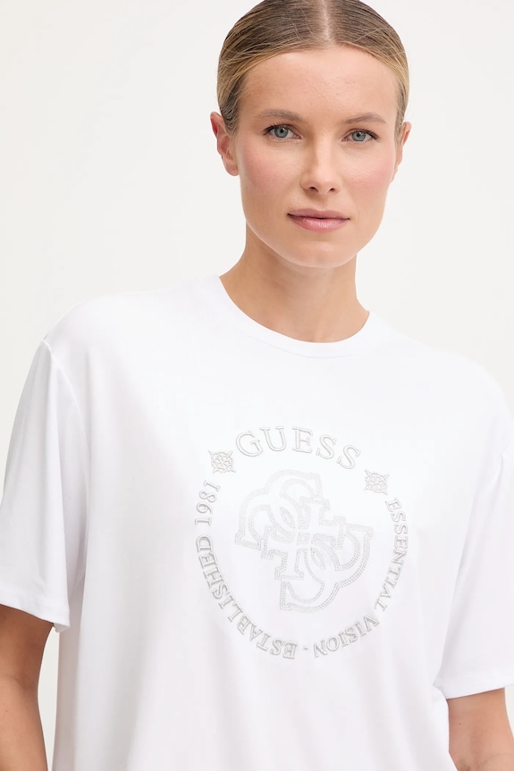 Μπλουζάκι Guess CARLA λευκό V5YI05.KCOA2