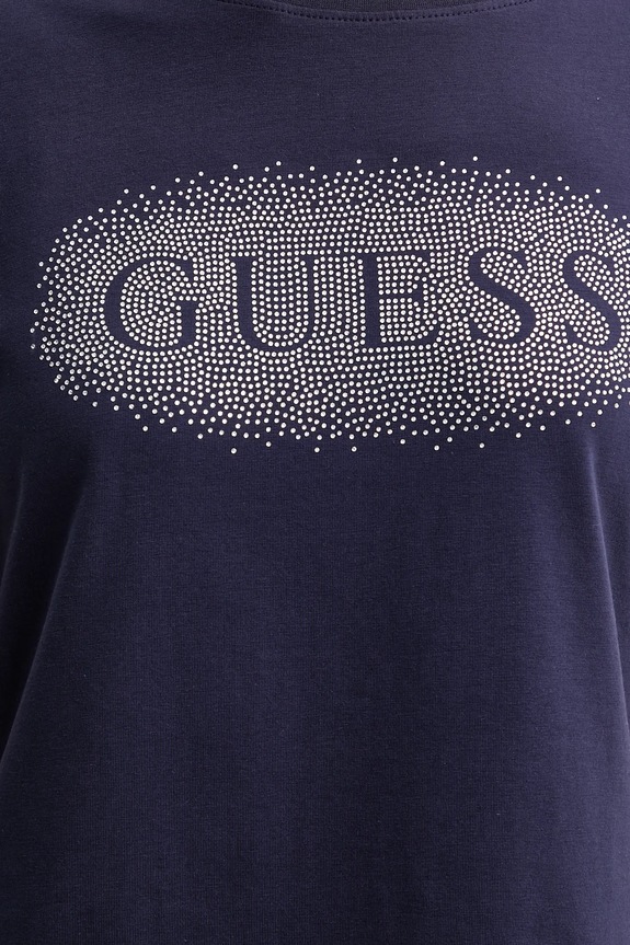 Pamučna majica Guess INGRID V5YI08.J1314 mornarsko plava
