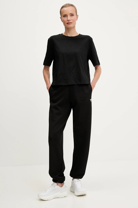 Guess t-shirt bawełniany PEONY V5YI10.I3Z14 czarny AW25