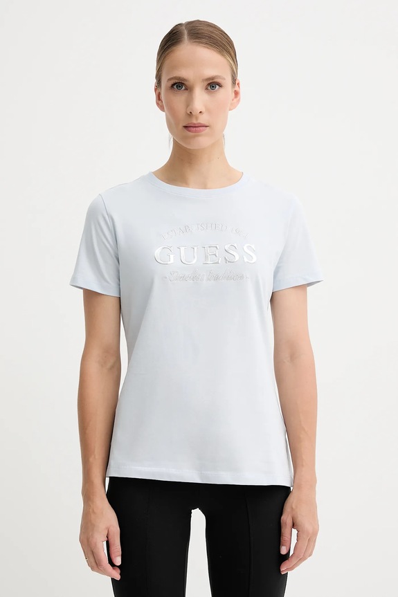 Guess pamut póló NINA pamut kék V5YI12.J1314