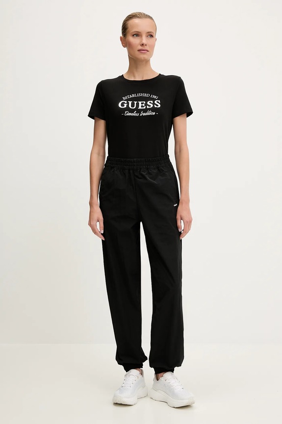 Guess t-shirt bawełniany NINA V5YI12.J1314 czarny AW25