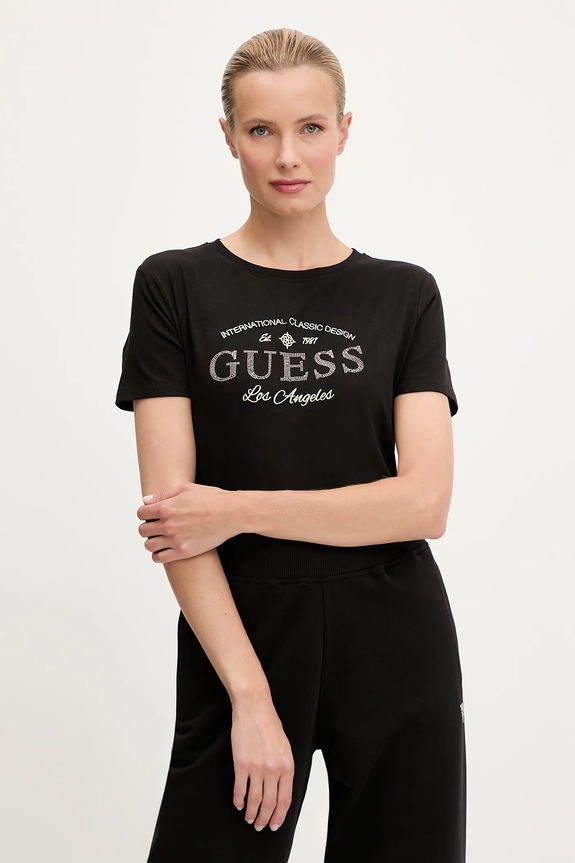 Guess t-shirt MARINA regular czarny V5YI13.J1314