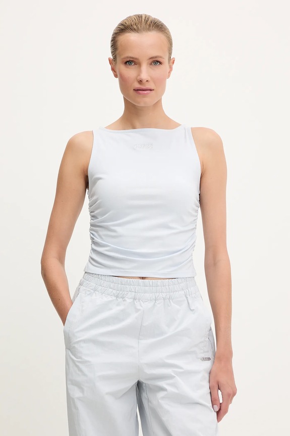 Guess top NINA applique blu V5YP00.J1314