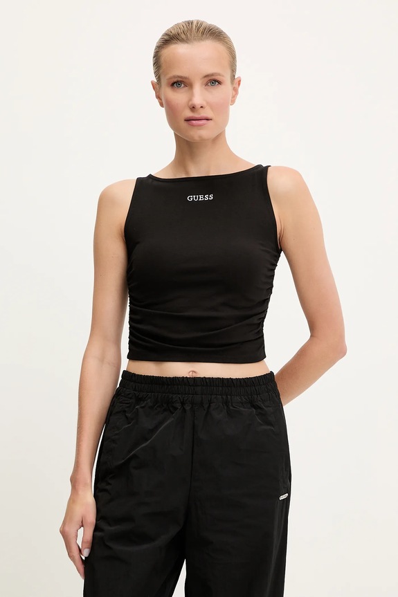 Top Guess NINA Z elastanom črna V5YP00.J1314