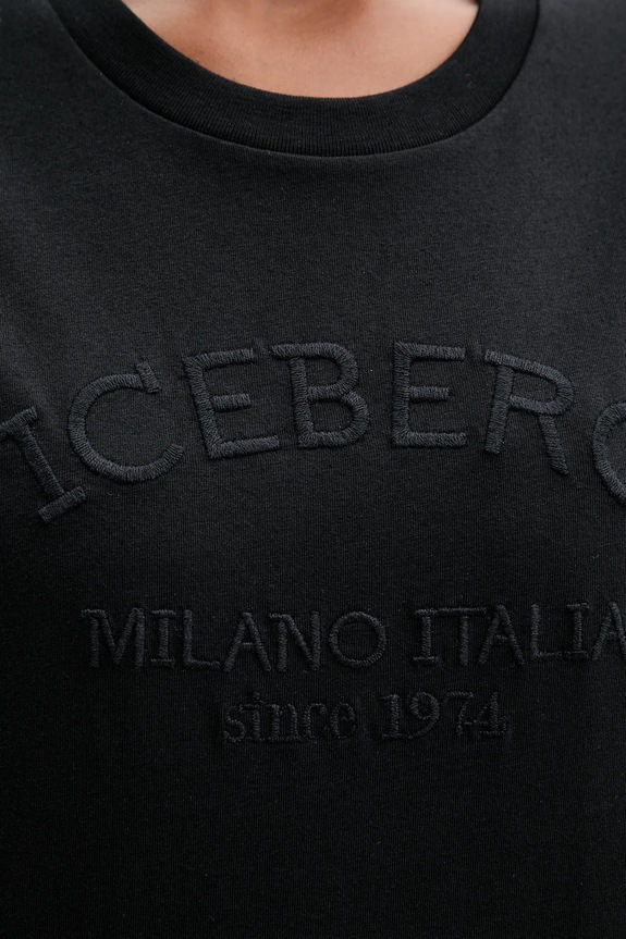 Bavlnené tričko Iceberg F021.6327 čierna