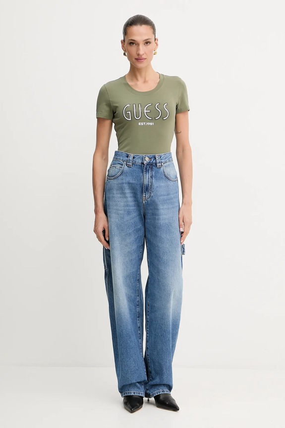 Kratka majica Guess W5YI05.J1314 zelena AW25