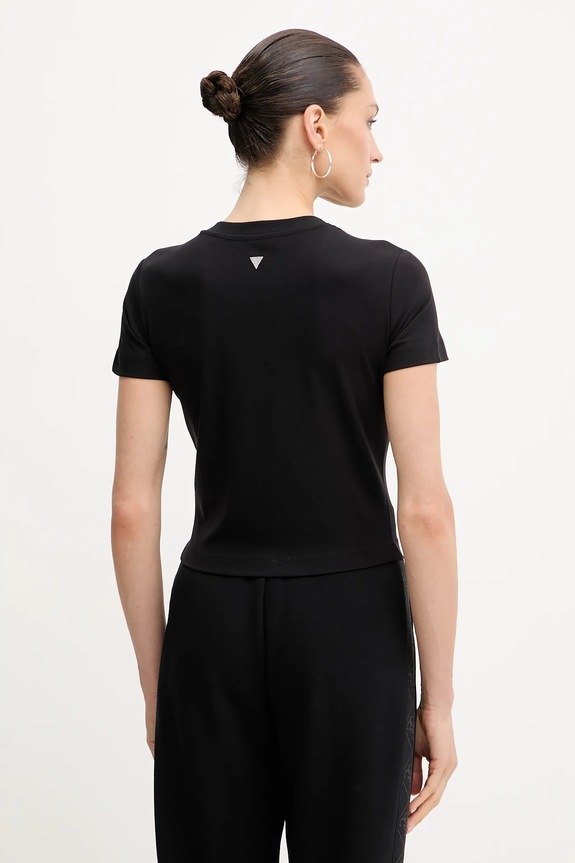 Ρούχα Μπλουζάκι Guess W5YI06.KCYV2 μαύρο