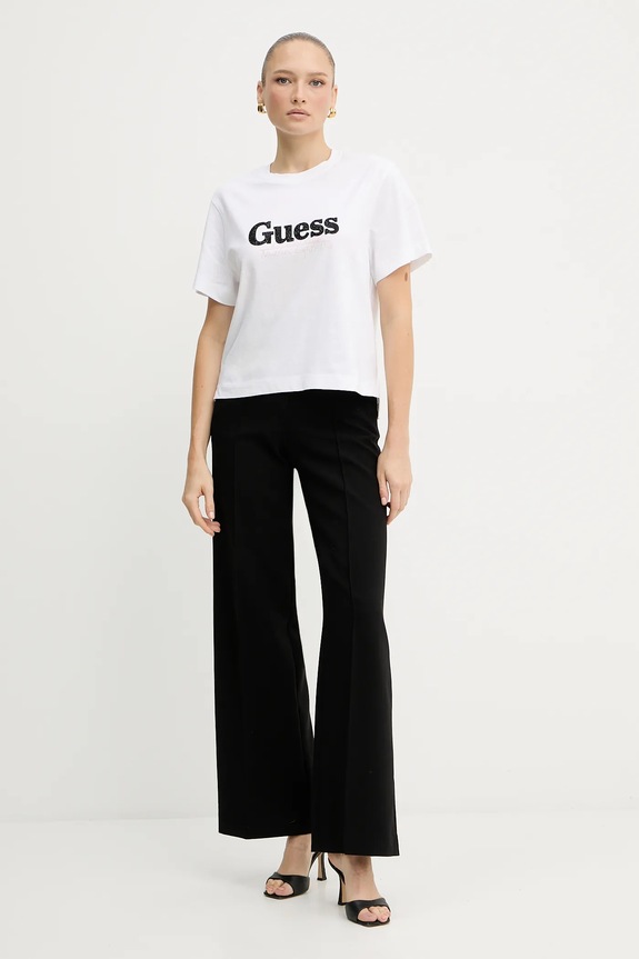 Guess t-shirt bawełniany W5YI07.I3Z14 biały AW25
