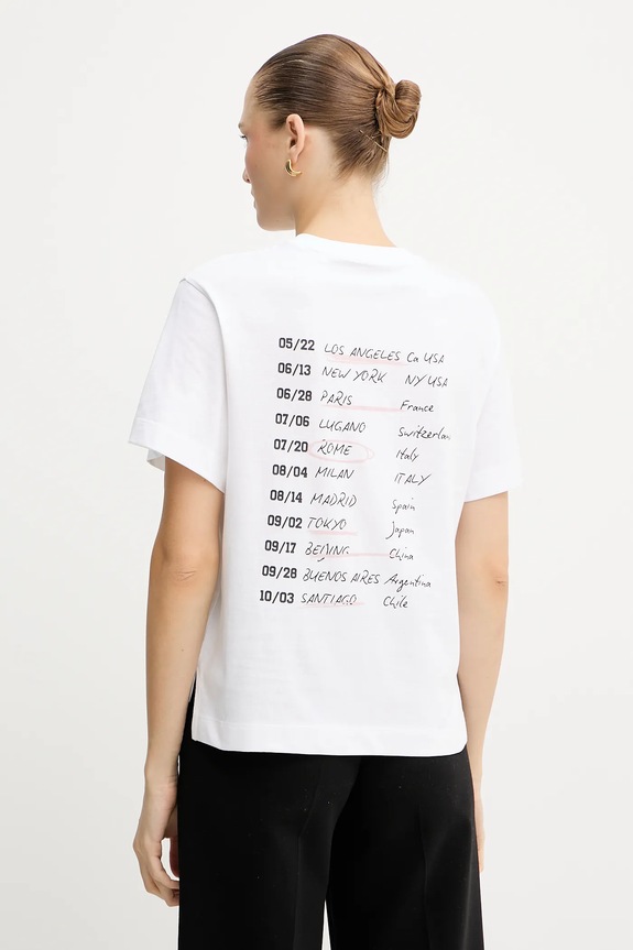 Odzież Guess t-shirt bawełniany W5YI07.I3Z14 biały