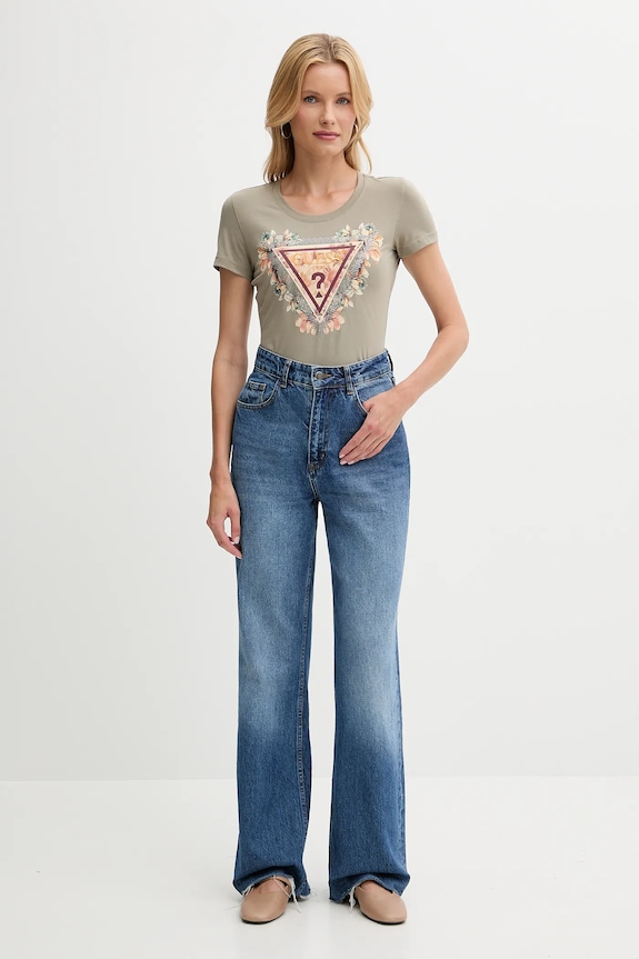 Guess t-shirt W5YI08.J1314 zielony AW25