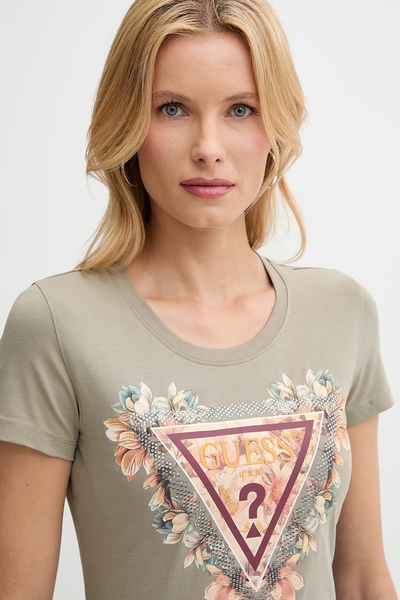 Guess t-shirt zielony W5YI08.J1314