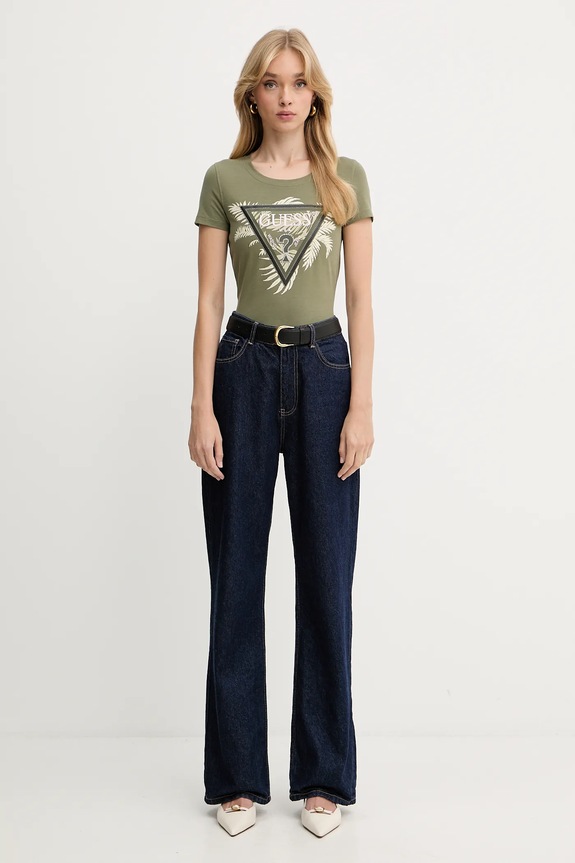 Guess t-shirt W5YI13.J1314 zöld AW25