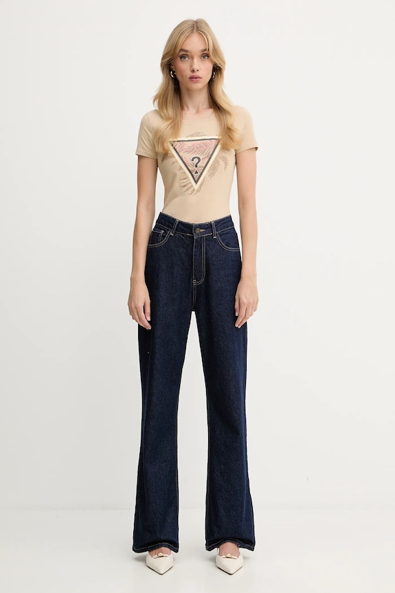 Μπλουζάκι Guess W5YI13.J1314 μπεζ AW25