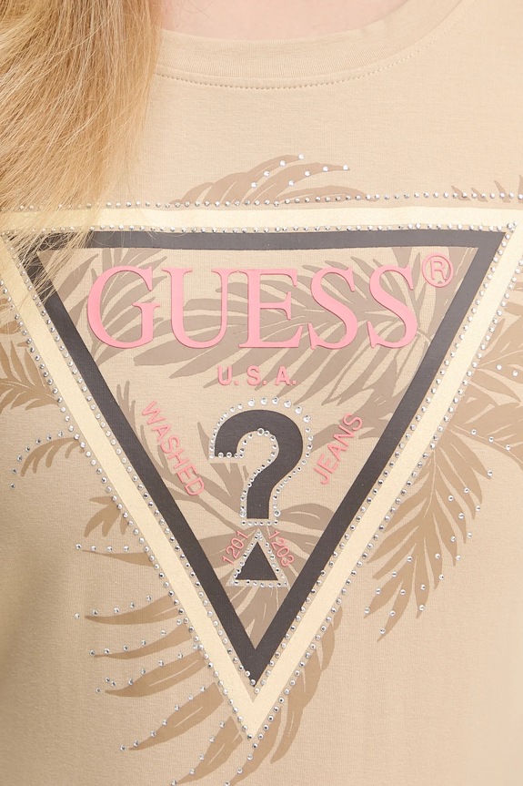 Μπλουζάκι Guess W5YI13.J1314 μπεζ