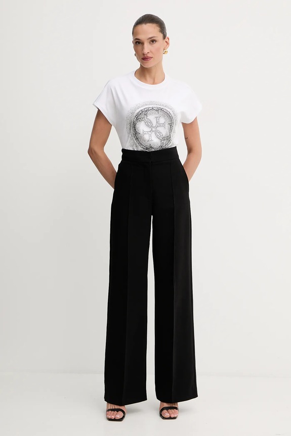 Βαμβακερό μπλουζάκι Guess 4G W5YI14.I3Z14 λευκό AW25