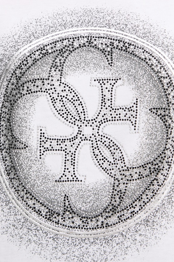 Βαμβακερό μπλουζάκι Guess 4G W5YI14.I3Z14 λευκό