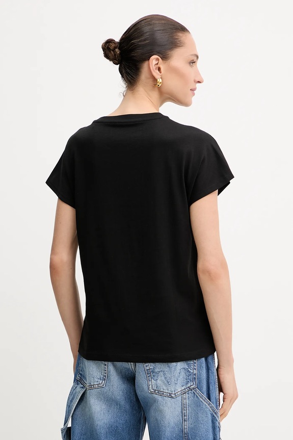 Ρούχα Βαμβακερό μπλουζάκι Guess 4G W5YI14.I3Z14 μαύρο