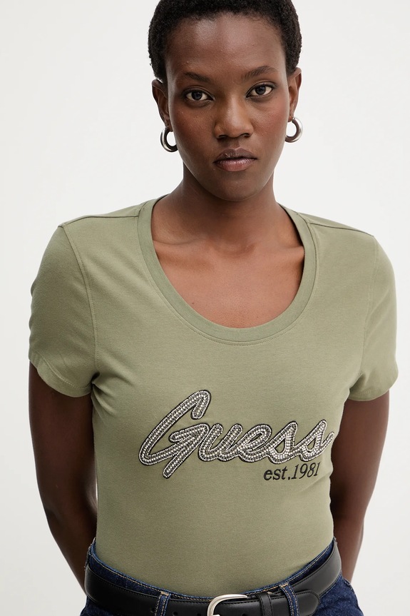 Guess t-shirt zielony W5YI16.J1314