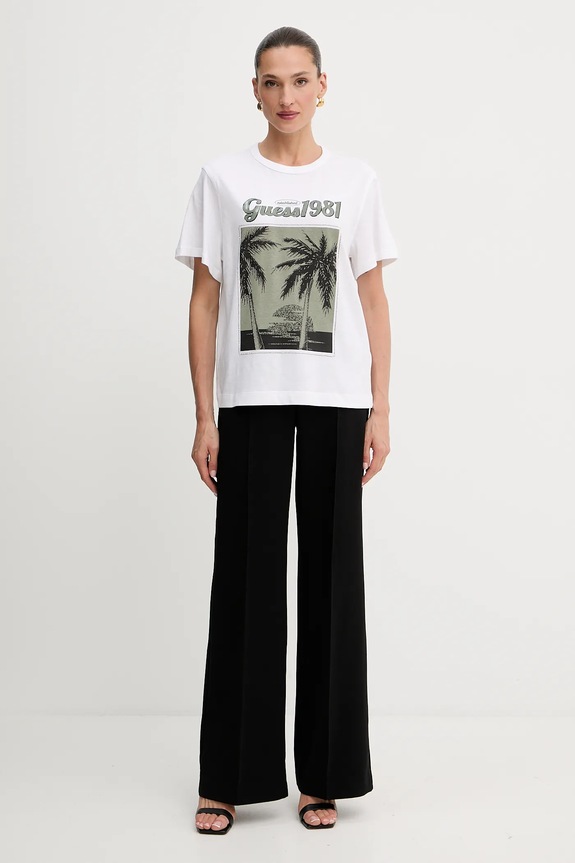 Guess t-shirt in cotone W5YI17.I3Z14 bianco AW25