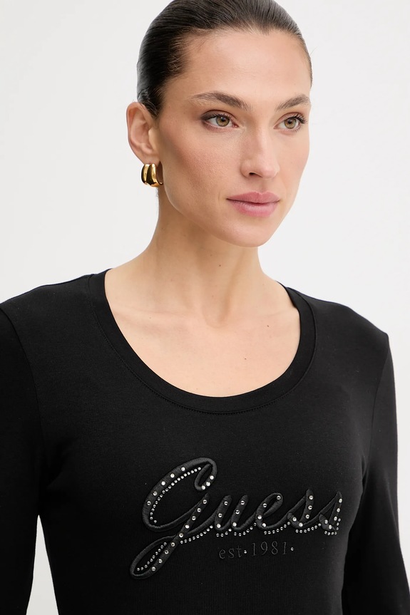 Μακρυμάνικο Guess μαύρο W5YI26.J1314