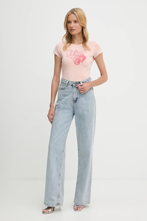 Guess t-shirt W5YI29.K49A1 rózsaszín AW25